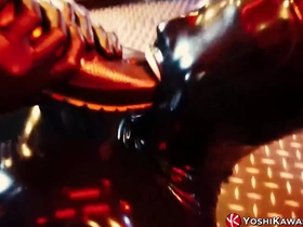 Yoshi Kawasaki, a bound Asian hunk, experiences intense domination in this hardcore fetish video. Latex-clad jock submits to rough treatment, leaving him gasping and craving more. A wild, kinky journey into BDSM.