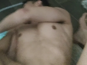 Barebacking Asian lad chills on the phone, oblivious to Top's relentless breeding. Hongkong gay anal action captures their steamy, raw chemistry.