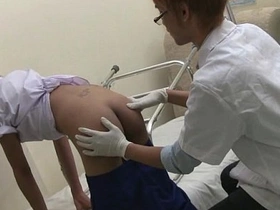 Asian twinks seek health checks at the clinic, but their doc has other plans. He indulges in bareback play, starting with a sloppy blowjob, before taking them from behind.