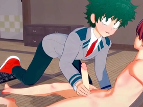 In this steamy Yaoi cosplay, Deku and Shouto indulge in a sensual session. Shouto teases Deku with a handjob before they engage in passionate oral exchanges. Their intense encounter culminates in a climactic anal encounter, leaving them both spent and satisfied.