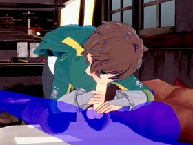 Kazuma, a Japanese boy, indulges in an erotic encounter with his male friend. After a mind-blowing blowjob, Kazuma eagerly swallows the cum before engaging in passionate anal sex.