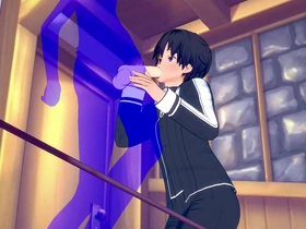 Kirito, the Sword Art Online hero, indulges in a steamy gay encounter with his partner. A Japanese Asian manga anime game video featuring intense sucking, deepthroat, and a hot cumshot in this uncensored yaoi animation.