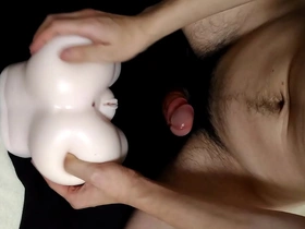 A slender Japanese stud indulges in self-pleasure, skillfully stroking his hard cock with precision. His moans echo as he expertly teases himself to a mind-blowing climax.