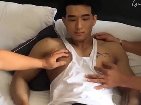 Sizzling Vietnamese gay model, a captivating presence, showcases his alluring physique in a steamy solo performance. His sensual moves and raw passion leave viewers craving more.