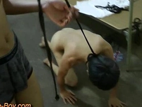 Slender Asian lad, eager for kinky fun, is bound and prepped for doggy style drill. His master, a BDSM aficionado, pushes him to his limits, exploring the depths of pleasure and pain.