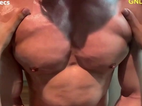 Muscle-hungry Asian guy flaunts his sculpted abs and massive biceps for adoration. He skillfully teases and pleasures his nipples, leading to an intense, edging climax. A tantalizing journey into Asian muscle worship.