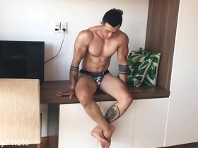 Steamy encounter between two Asian hunks, Pham and Hoan. Passionate kisses lead to intense ass play, culminating in a hot, raw, and unforgettable gay romp.