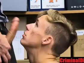 Cop slaps that cock on twink perps face- criminaldick.com