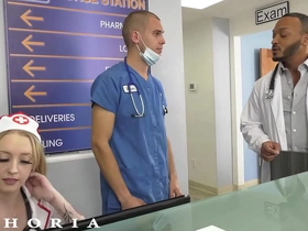 Biphoria - nurse catches doctors fucking then joins in