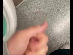 Cruising in the public toilets with cumshot