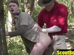 Scoutboyz- jock watches and boy fuck outdoors