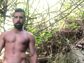 Naked in the woods