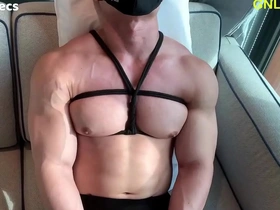 Big muscle guy gets pec tied! that's hot adoration!
