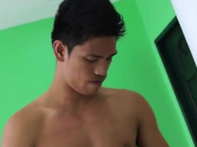 This Thai twink is all about watersports. He loves to piss and get fucked at the same time. Watch him handle multiple cocks and finish with a hot load of piss.